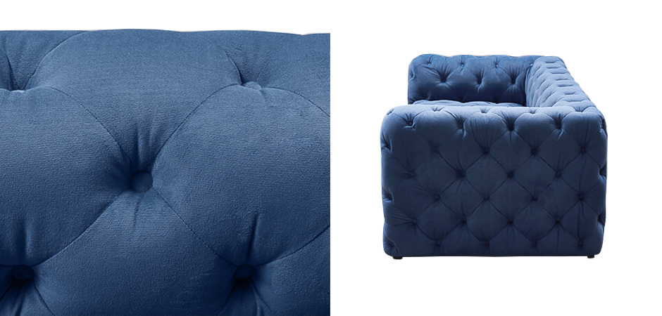 Диван Soho tufted blue velor Диван Soho tufted blue velor - Loft-Concept в Рязани