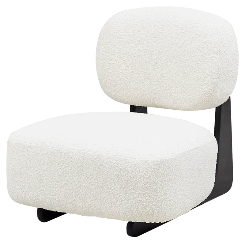 Кресло Millie White Boucle Armchair Белый Черный Кресло Millie White Boucle Armchair Белый Черный в Рязани | Loft Concept