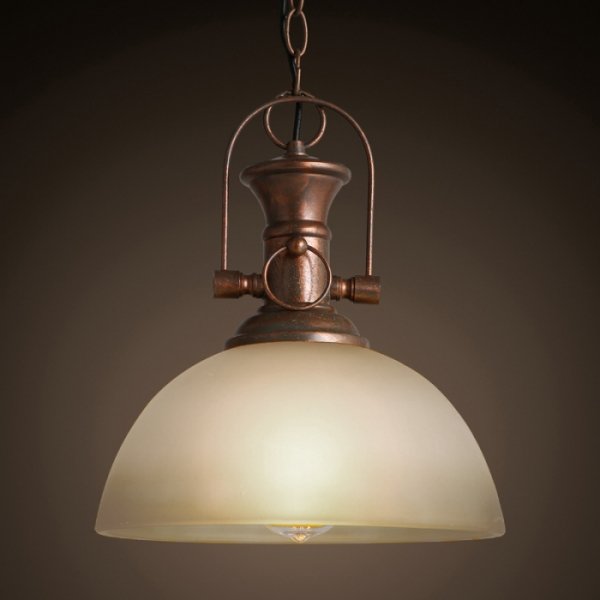 Люстра Old Copper Pendant Glass Белый Медь Люстра Old Copper Pendant Glass Белый Медь в Рязани | Loft Concept