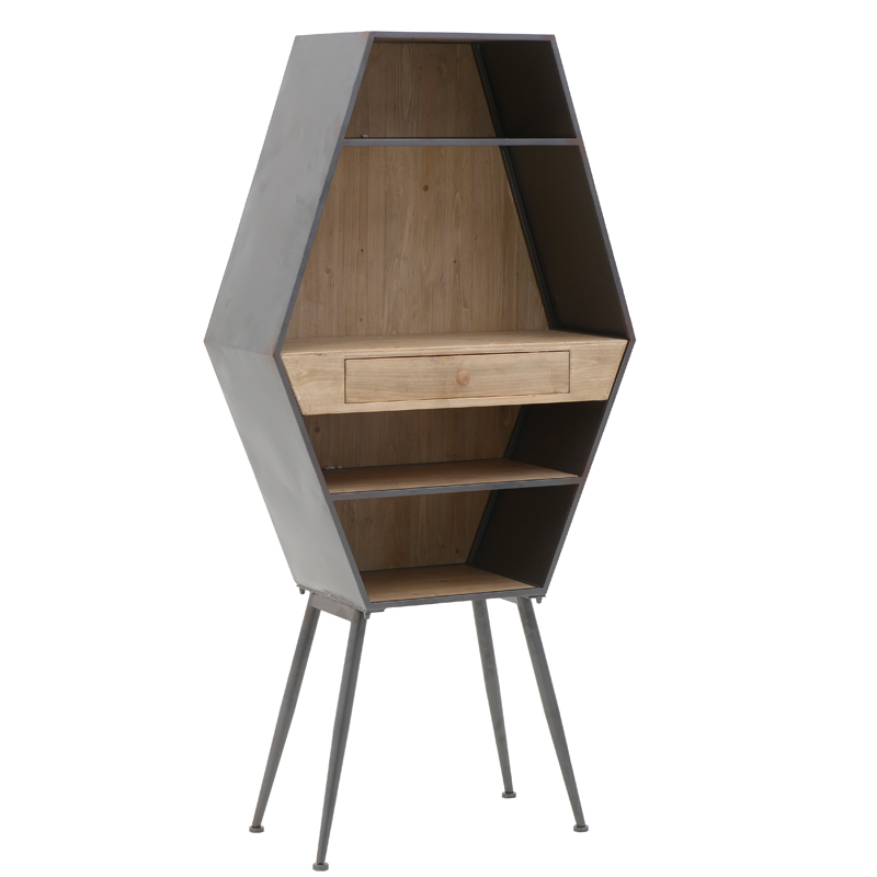 Стеллаж Rhombus Wood Rack Бежевый Черный Стеллаж Rhombus Wood Rack Бежевый Черный в Рязани | Loft Concept