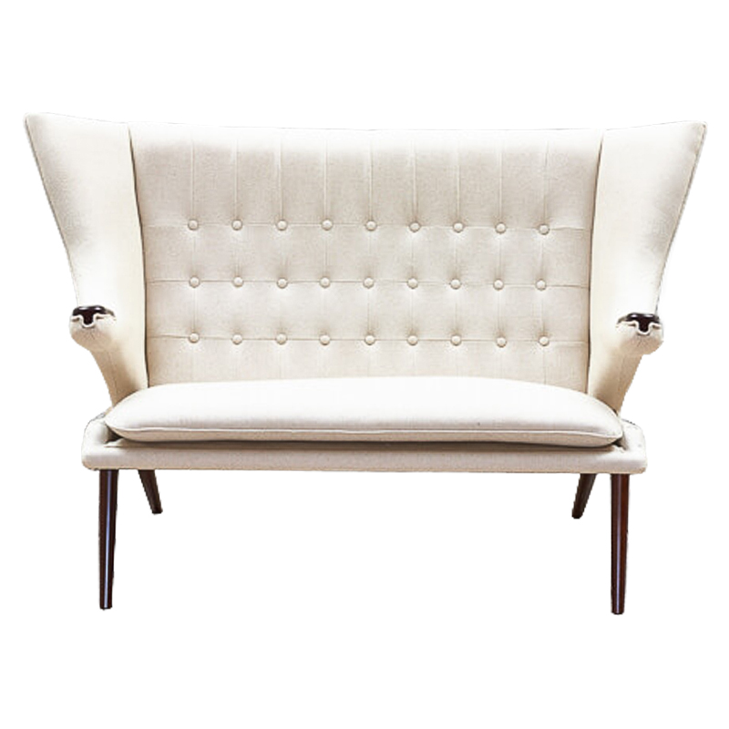 Диван Papa Bear Loveseat Ivory Linen Бежевый Коричневый Диван Papa Bear Loveseat Ivory Linen Бежевый Коричневый в Рязани | Loft Concept