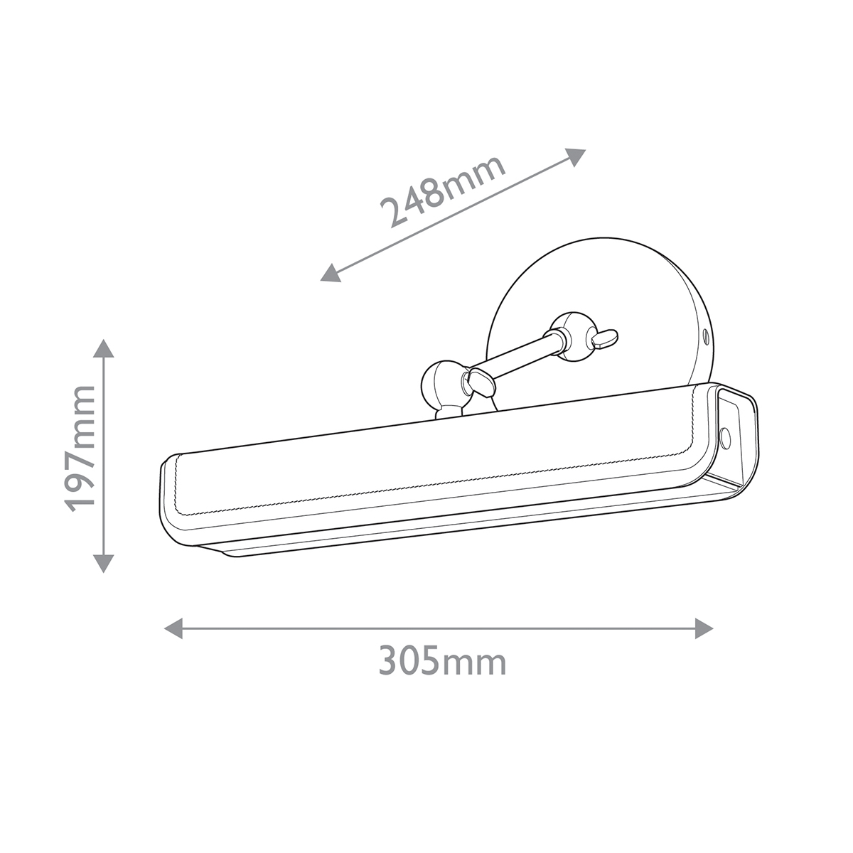 Светильник для картин цвет винтажная латунь с прямоугольным плафоном из кожи черного цвета Alora в Рязани