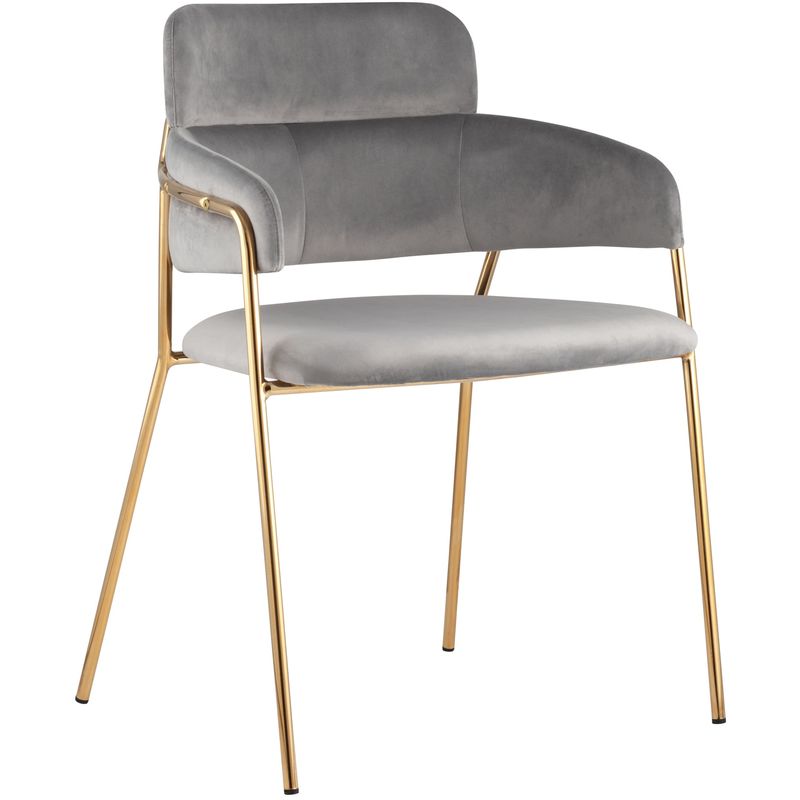 Стул Polina chair Светло-Серый Велюр Светло-серый Золотой Стул Polina chair Светло-Серый Велюр Светло-серый Золотой в Рязани | Loft Concept