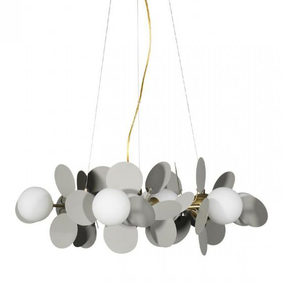 Люстра MATISSE Chandelier circle Gray диаметр 70 Серый Золотой Белый Люстра MATISSE Chandelier circle Gray диаметр 70 Серый Золотой Белый в Рязани | Loft Concept
