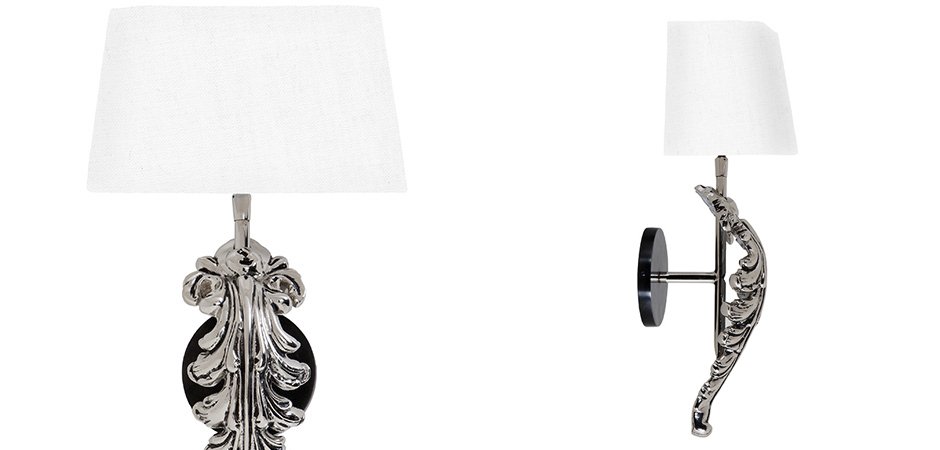 Бра Eichholtz Wall Lamp Beau Site Nickel+White Бра Eichholtz Wall Lamp Beau Site Nickel+White - Loft-Concept в Рязани