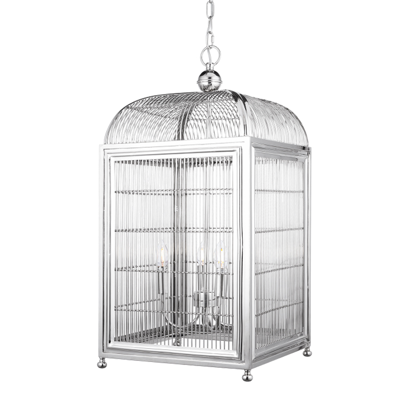 Люстра клетка Bird cage chrome Lantern Falcon Хром Люстра клетка Bird cage chrome Lantern Falcon Хром в Рязани | Loft Concept