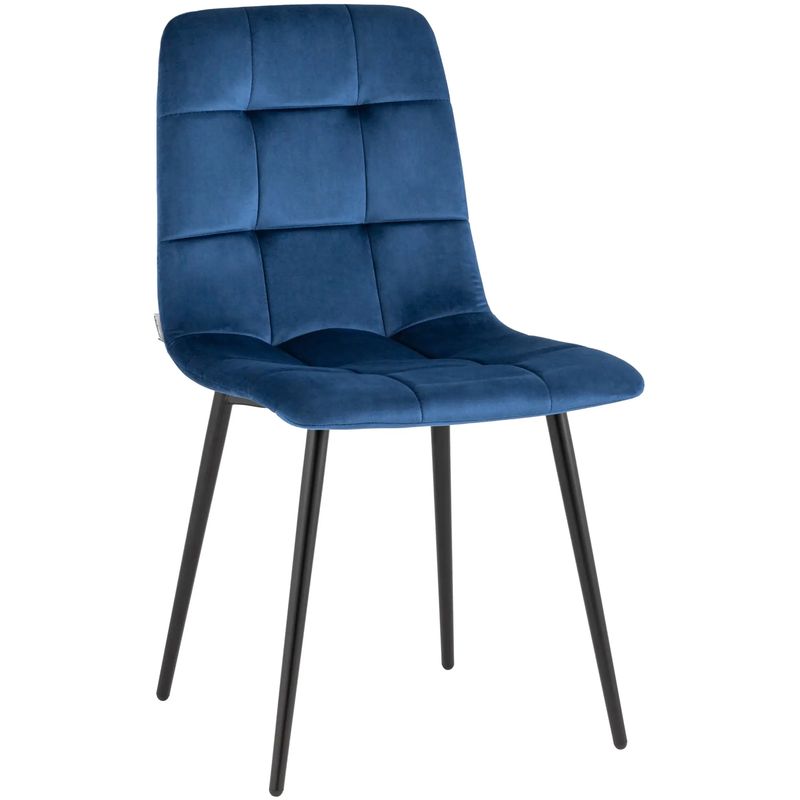 Стул NANCY Chair Синий Велюр Синий Черный Стул NANCY Chair Синий Велюр Синий Черный в Рязани | Loft Concept