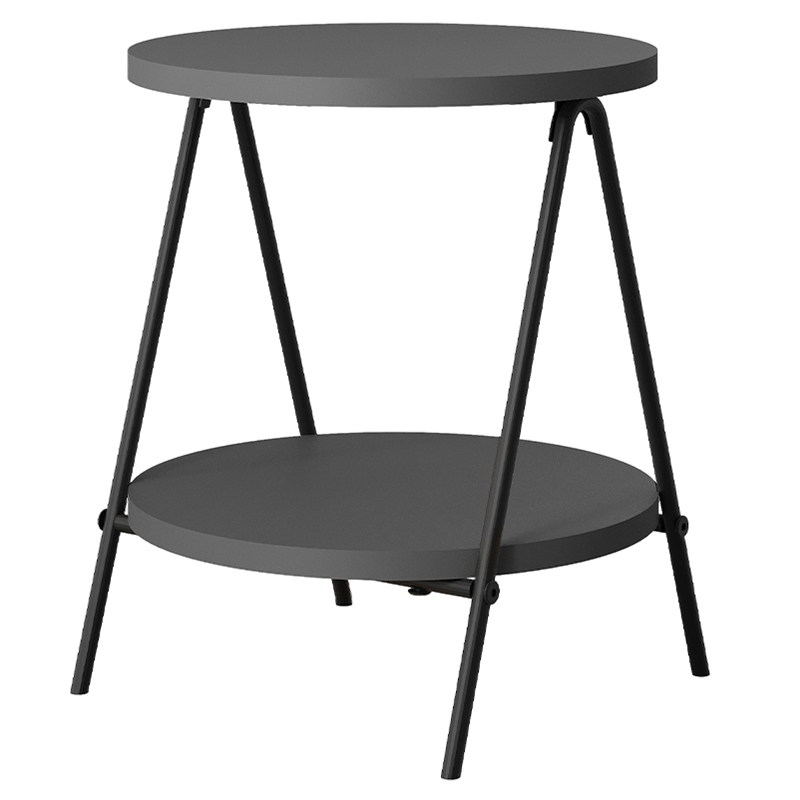 Стол приставной с 2-мя круглыми столешницами цвета антрацит ESSEL SIDE TABLE ANTHRACITE Антрацит Черный Стол приставной с 2-мя круглыми столешницами цвета антрацит ESSEL SIDE TABLE ANTHRACITE Антрацит Черный в Рязани | Loft Concept