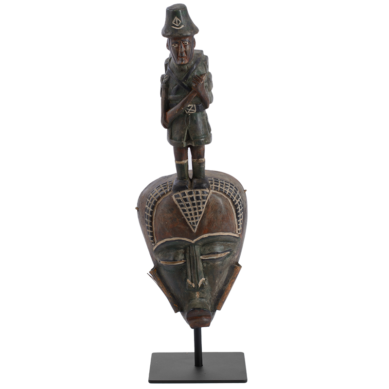 Маска African Mask Hunter Коричневый Черный Маска African Mask Hunter Коричневый Черный в Рязани | Loft Concept