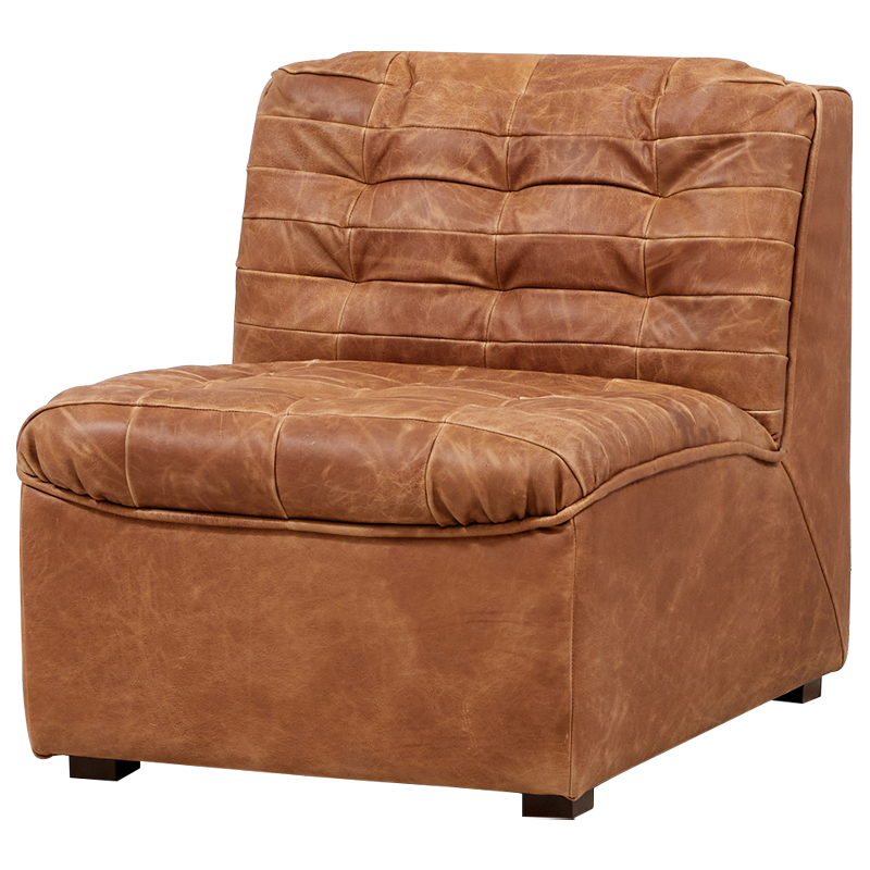 Модульное кожаное кресло Maxence Lounge Leather Armchair Коричневый Модульное кожаное кресло Maxence Lounge Leather Armchair Коричневый в Рязани | Loft Concept