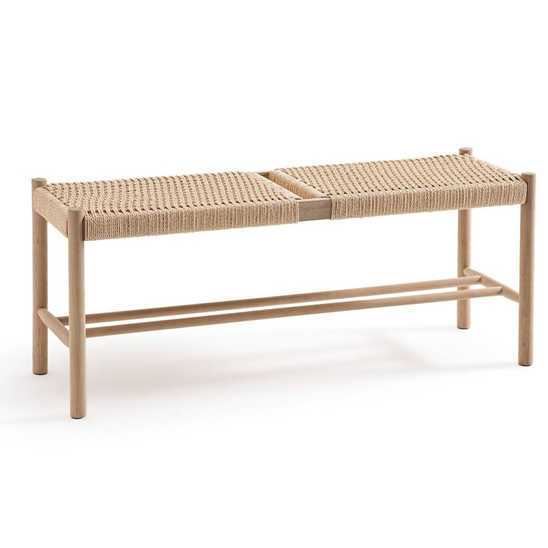 Банкетка Enzo Wicker Beige Banquet Древесина Банкетка Enzo Wicker Beige Banquet Древесина в Рязани | Loft Concept