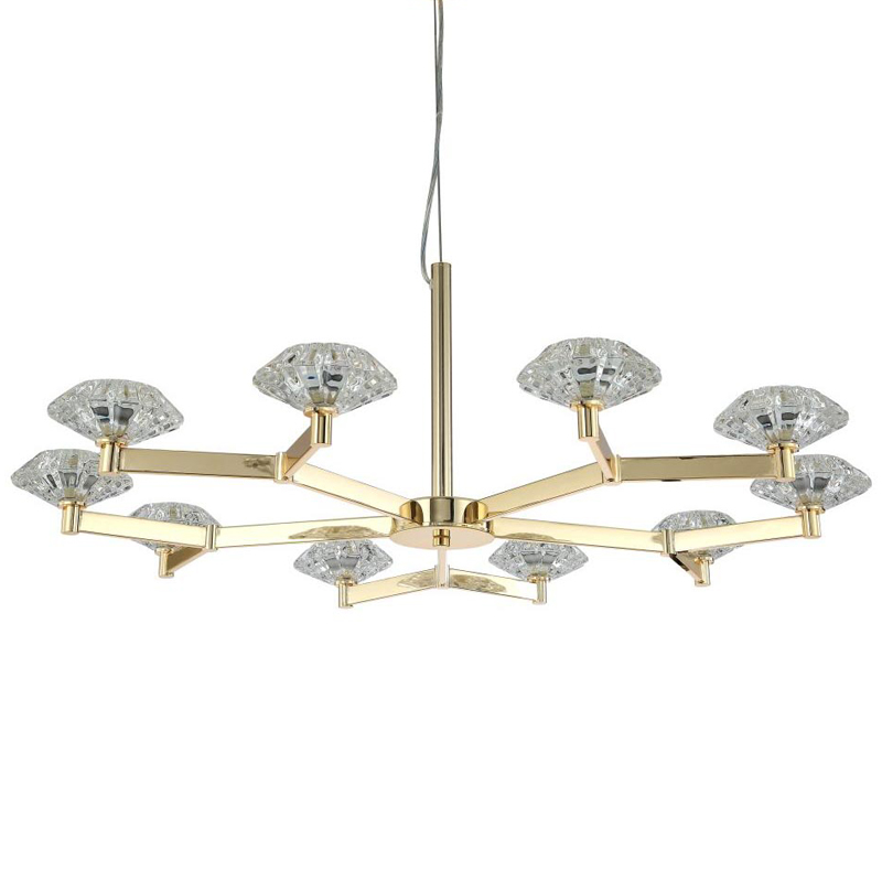 Люстра Yerker Chandelier Gold 10 Глянцевое золото Прозрачный Люстра Yerker Chandelier Gold 10 Глянцевое золото Прозрачный в Рязани | Loft Concept