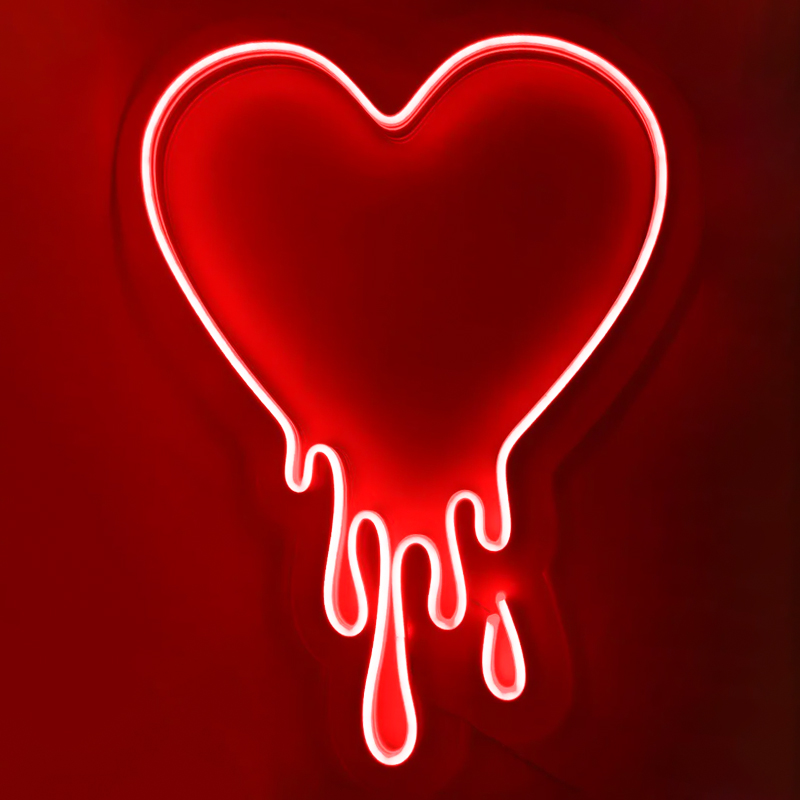 Неоновая настенная лампа Melted Heart Neon Wall Lamp Прозрачный Красный Неоновая настенная лампа Melted Heart Neon Wall Lamp Прозрачный Красный в Рязани | Loft Concept