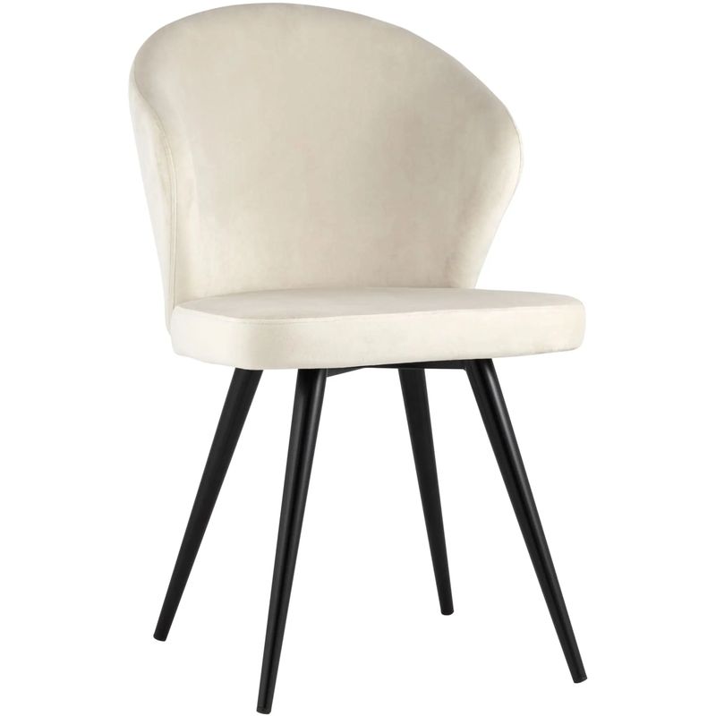 Стул Кремовый Бархат Volante Chair Кремовый Черный Стул Кремовый Бархат Volante Chair Кремовый Черный в Рязани | Loft Concept