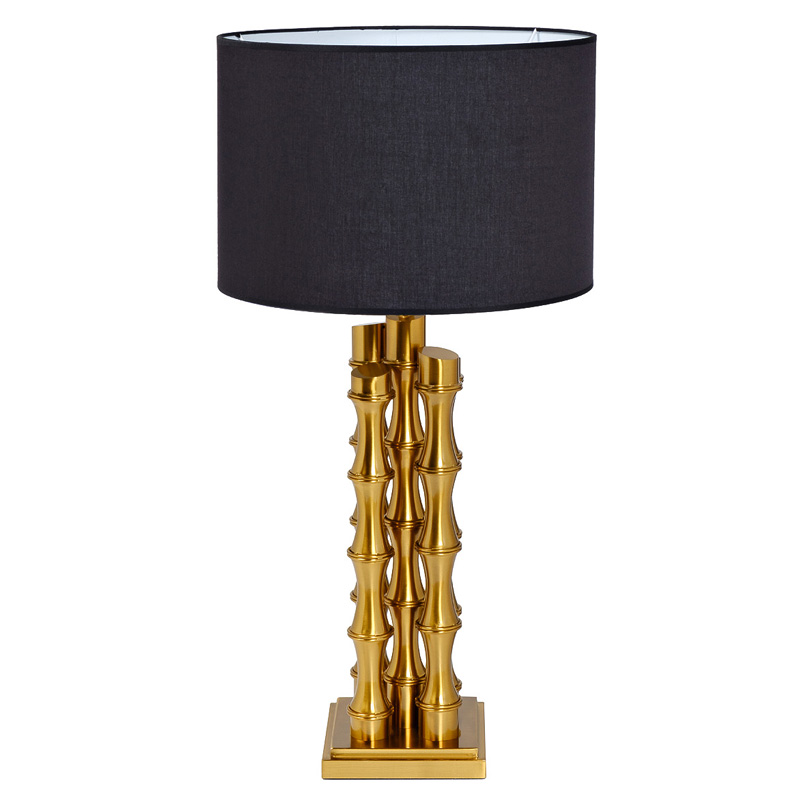 Настольная лампа с Черным Абажуром Damian Gold Table Lamp Глянцевое золото Черный в Рязани | Loft Concept 