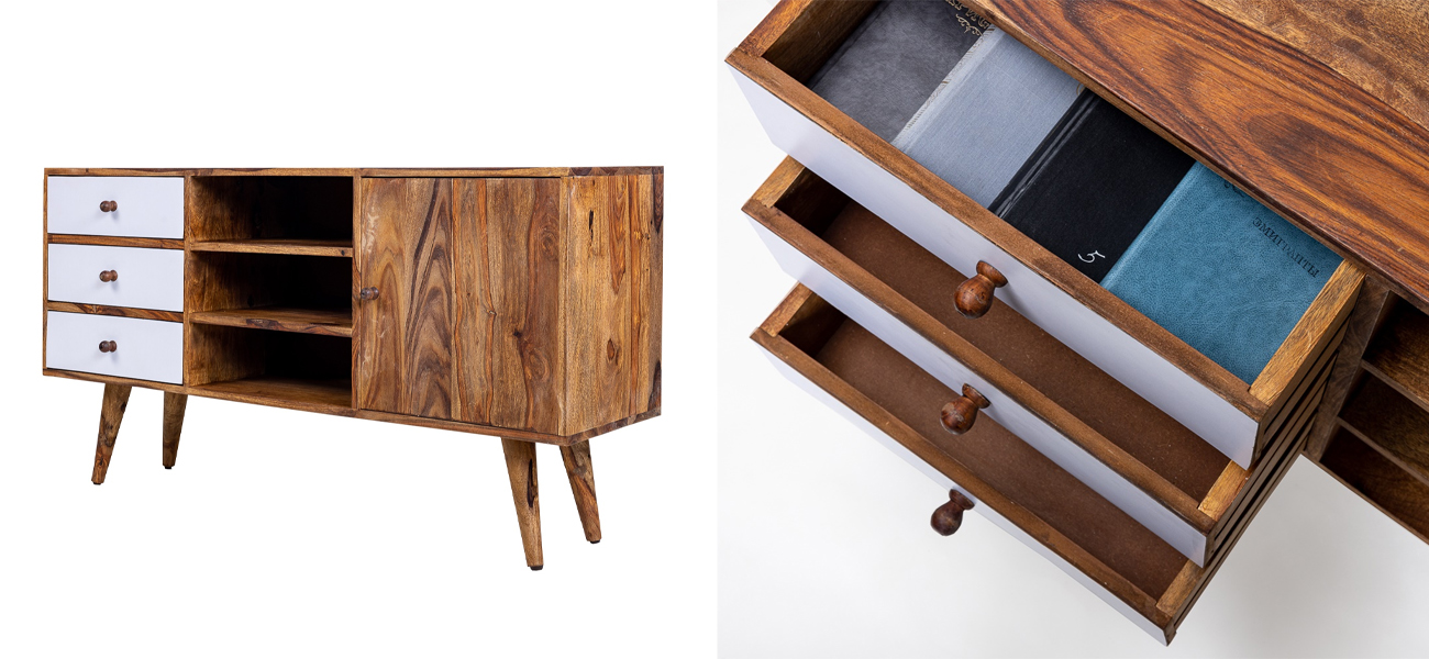 Комод из натурального дерева Texture Contrast - фото