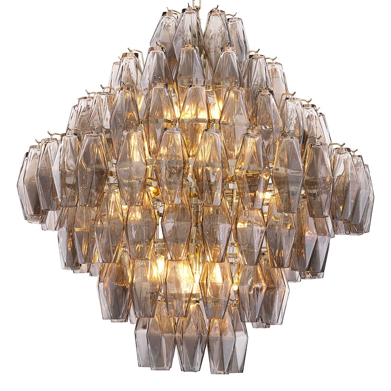 Люстра Eichholtz Chandelier Benini L Стекло Смок Никель Люстра Eichholtz Chandelier Benini L Стекло Смок Никель в Рязани | Loft Concept