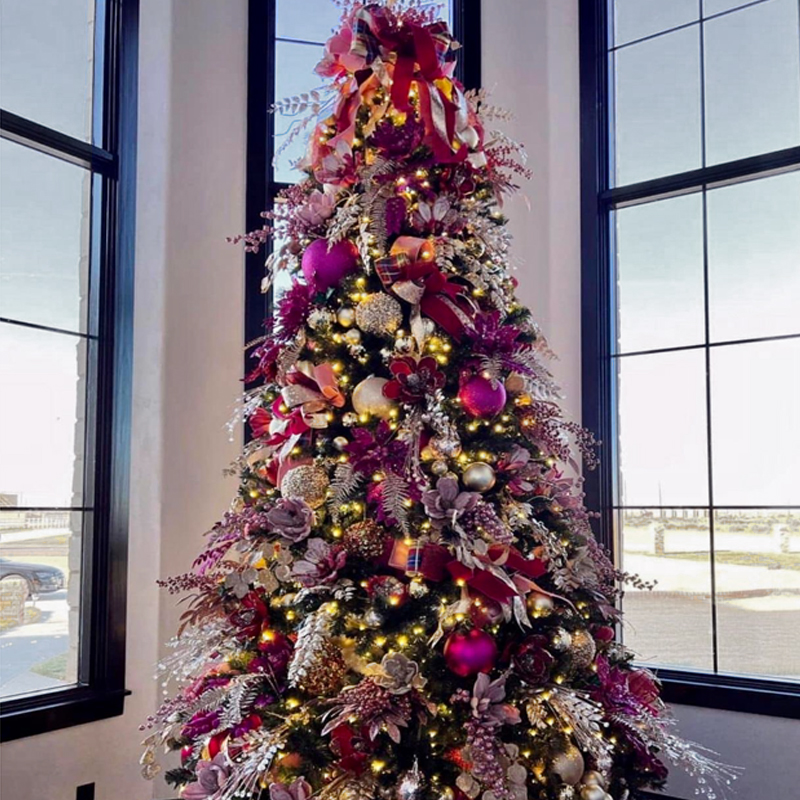 Дизайнерская Елка Премиум украшенная Лиловым Декором Christmas Tree Lilac Premium Лиловый Серебряный в Рязани | Loft Concept 