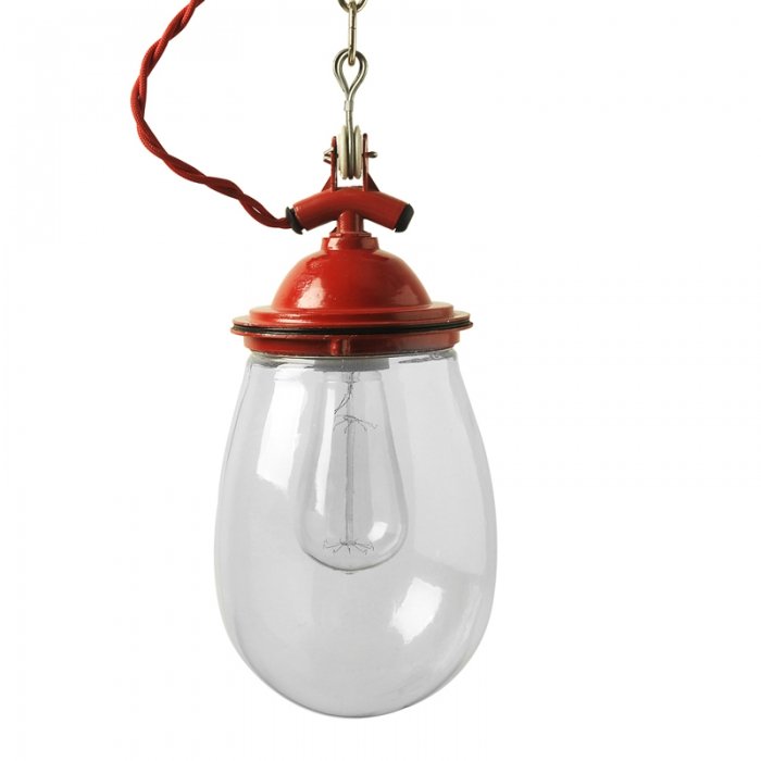 Подвесной светильник Glass Drop Retro Color Light Красный Серый Белый Черный Подвесной светильник Glass Drop Retro Color Light Красный Серый Белый Черный в Рязани | Loft Concept