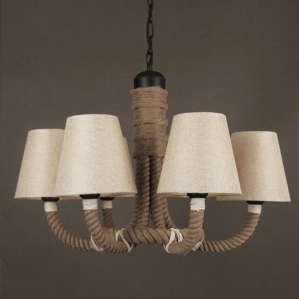 Люстра Rattan Chandelier Loft Rope Light Черный Люстра Rattan Chandelier Loft Rope Light Черный в Рязани | Loft Concept