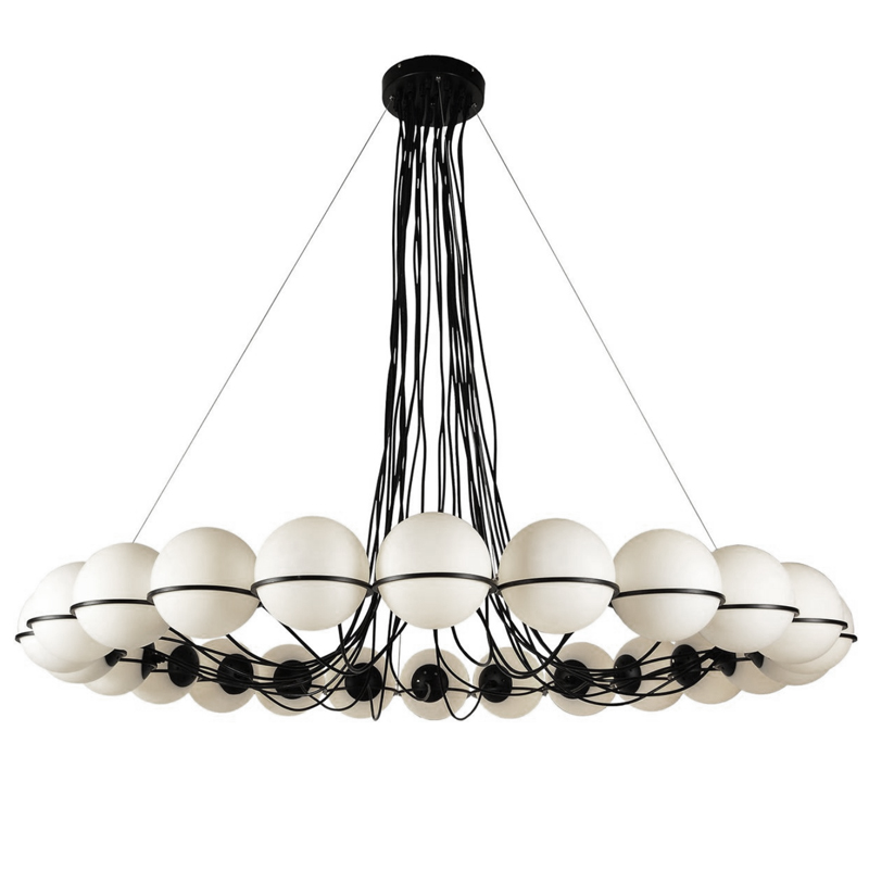 Люстра Gino Sarfatti Model 2109 24 Lamp Черный Прозрачный белый Люстра Gino Sarfatti Model 2109 24 Lamp Черный Прозрачный белый в Рязани | Loft Concept