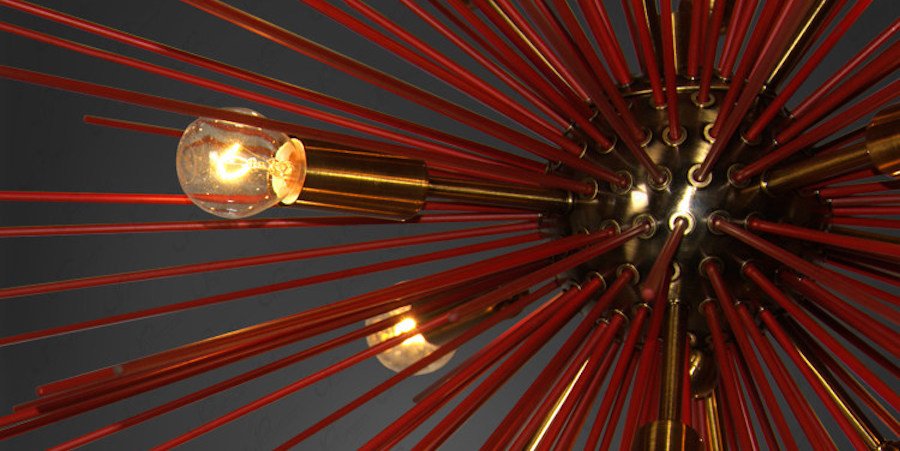 Люстра ASTRA Chandelier Sputnik Red and Brass Люстра ASTRA Chandelier Sputnik Red and Brass - Loft-Concept в Рязани
