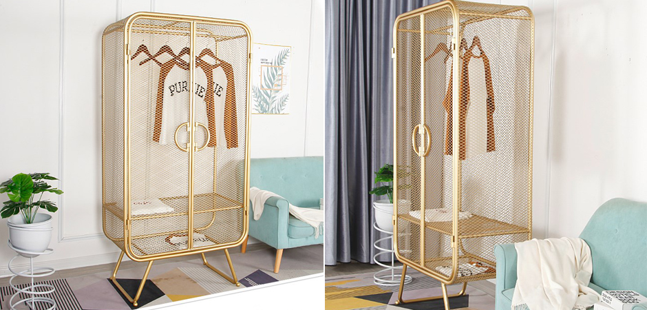 Шкаф Rhombic Grid Wardrobe Gold Шкаф Rhombic Grid Wardrobe Gold - Loft-Concept в Рязани