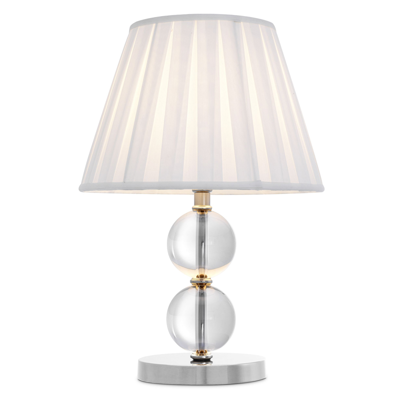 Настольная лампа Eichholtz Table Lamp Lombard Прозрачный Белый Никель в Рязани | Loft Concept 