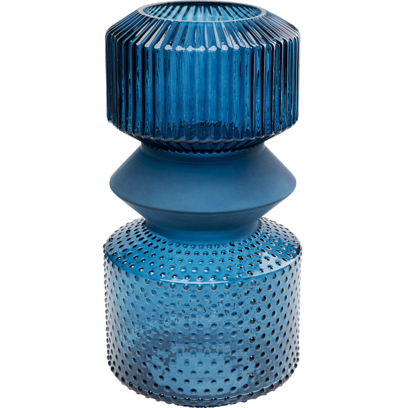 Ваза Geometric Blue Glass Vase 36 Синий Ваза Geometric Blue Glass Vase 36 Синий в Рязани | Loft Concept