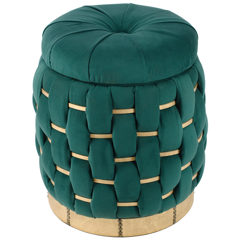 Пуф Verde Green Pouf Зеленый Золотой в Рязани | Loft Concept 