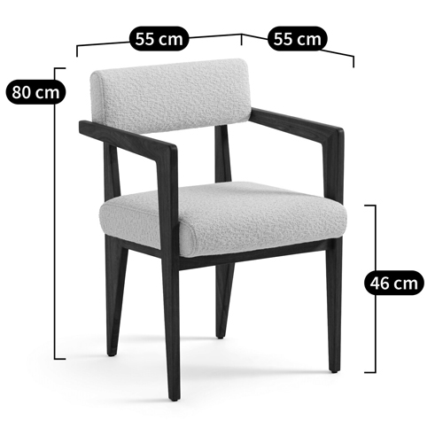 Кресло обеденное Alcove White Boucle из массива ореха Кресло обеденное Alcove White Boucle из массива ореха в Рязани