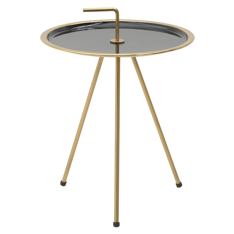 Приставной стол Salute Table Black Черный Глянцевое золото в Рязани | Loft Concept 