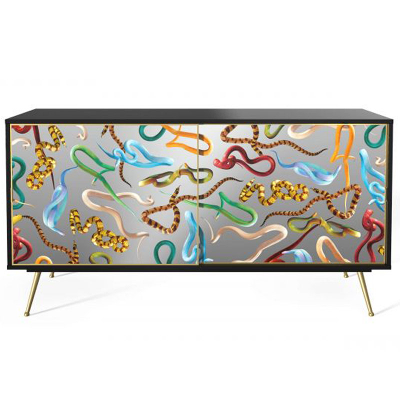 Комод Seletti Cabinet Sliding Door Snakes Мульти Золотой Шампань Черный Комод Seletti Cabinet Sliding Door Snakes Мульти Золотой Шампань Черный в Рязани | Loft Concept