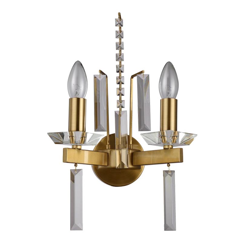 Бра Vivien Crystal Brass Wall Lamp Латунь Серый Бра Vivien Crystal Brass Wall Lamp Латунь Серый в Рязани | Loft Concept