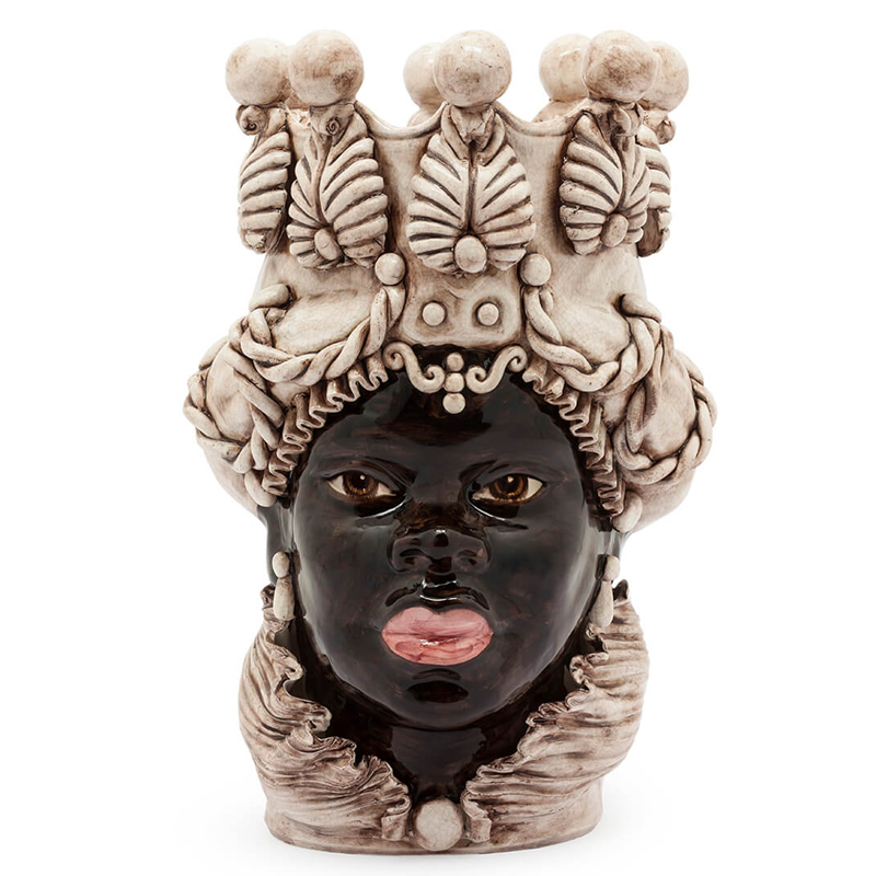 Ваза VASE MORO LADY BIG Crackle Бежевый Коричневый Ваза VASE MORO LADY BIG Crackle Бежевый Коричневый в Рязани | Loft Concept