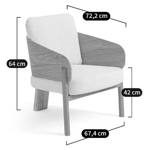 Кресло с каркасом из массива дуба Gallin Chair Boucle в Рязани