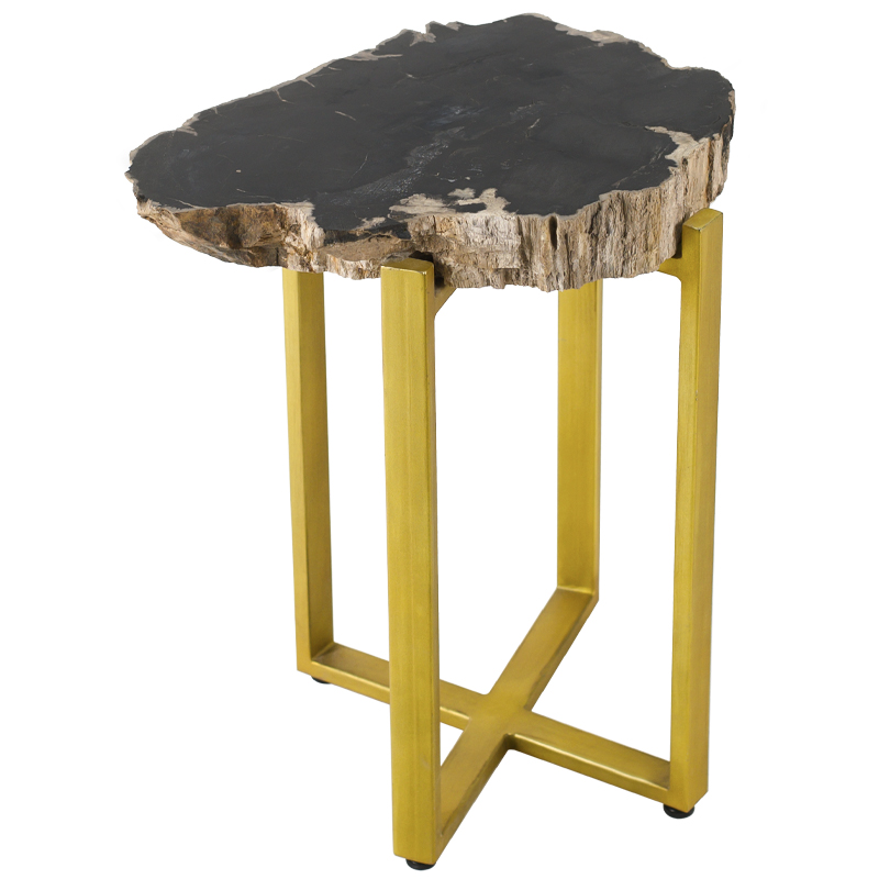 PETRIFIED WOOD COFFEETABLE GOLD S Окаменелое дерево Золотой Бежевый Черный PETRIFIED WOOD COFFEETABLE GOLD S Окаменелое дерево Золотой Бежевый Черный в Рязани | Loft Concept