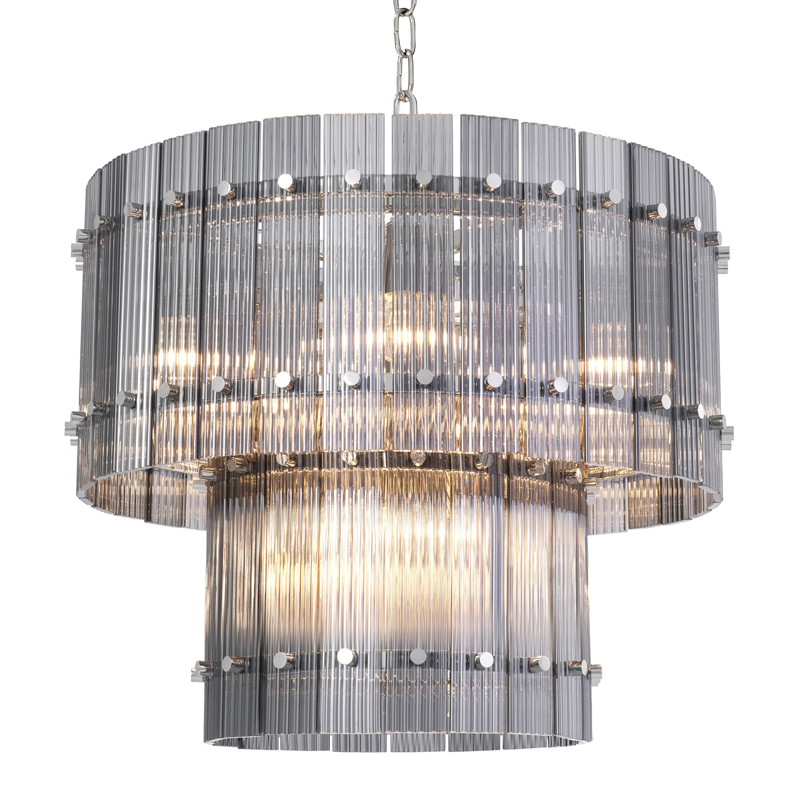 Люстра Eichholtz Chandelier Ruby S smoke Никель Стекло Смок Люстра Eichholtz Chandelier Ruby S smoke Никель Стекло Смок в Рязани | Loft Concept