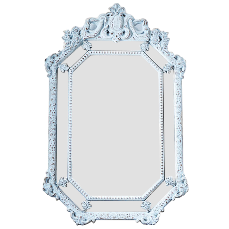 Зеркало Keppel Mirror Pastel Blue Винтажный голубой Античное зеркальное стекло в Рязани | Loft Concept 
