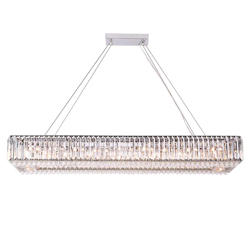 Люстра Darleen Crystal Nickel Rectangular Chandelier Никель Прозрачный (Transparent) Люстра Darleen Crystal Nickel Rectangular Chandelier Никель Прозрачный (Transparent) в Рязани | Loft Concept