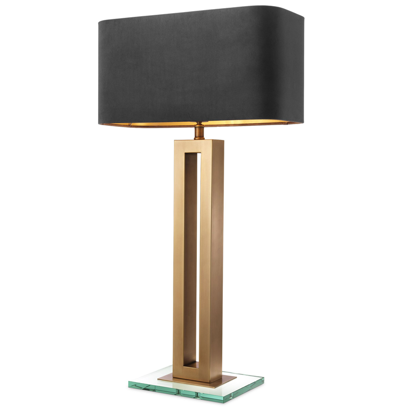 Настольная лампа Eichholtz Table Lamp Cadogan Латунь Античная полированная Прозрачный Черный Настольная лампа Eichholtz Table Lamp Cadogan Латунь Античная полированная Прозрачный Черный в Рязани | Loft Concept