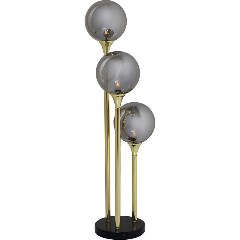 Настольная лампа Three Gray Transparent Balls Золотой Серый Настольная лампа Three Gray Transparent Balls Золотой Серый в Рязани | Loft Concept