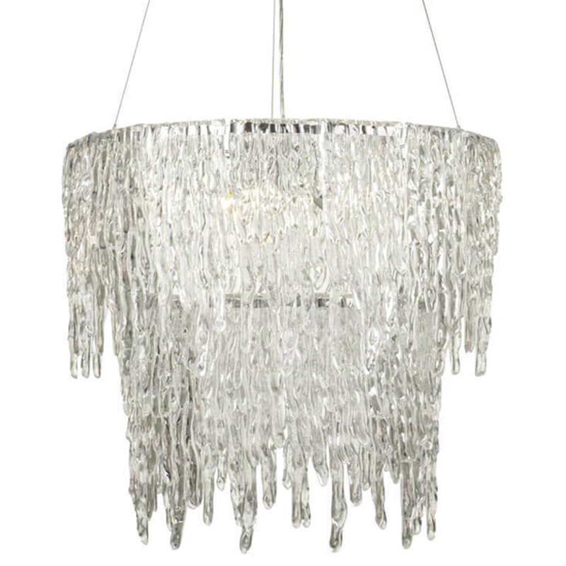 Люстра Cold Heart Silver Single two-tier Chandelier Хром Прозрачное Стекло Люстра Cold Heart Silver Single two-tier Chandelier Хром Прозрачное Стекло в Рязани | Loft Concept