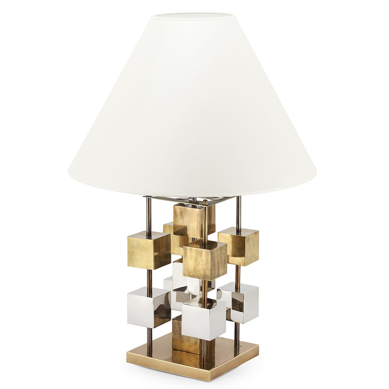 Настольная лампа TABLE LAMP DOB GLAM Белый Латунь Хром Настольная лампа TABLE LAMP DOB GLAM Белый Латунь Хром в Рязани | Loft Concept