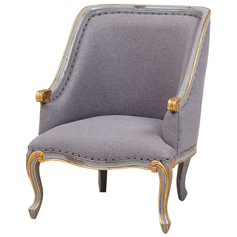 Кресло Fabienne French Seating Armchair Grey Серый Золотой Кресло Fabienne French Seating Armchair Grey Серый Золотой в Рязани | Loft Concept