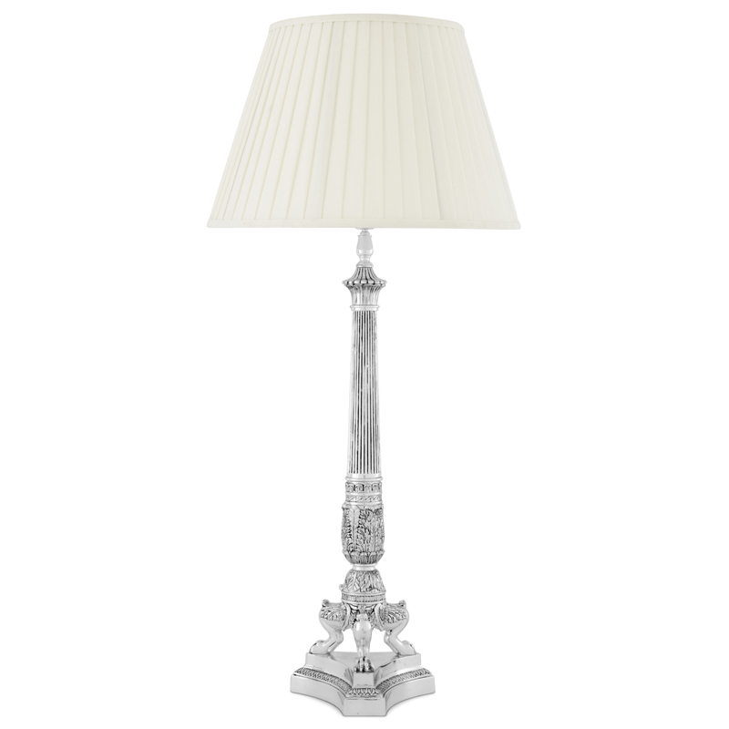 Настольная лампа Eichholtz Table Lamp Marchand Серебряный Белый Настольная лампа Eichholtz Table Lamp Marchand Серебряный Белый в Рязани | Loft Concept