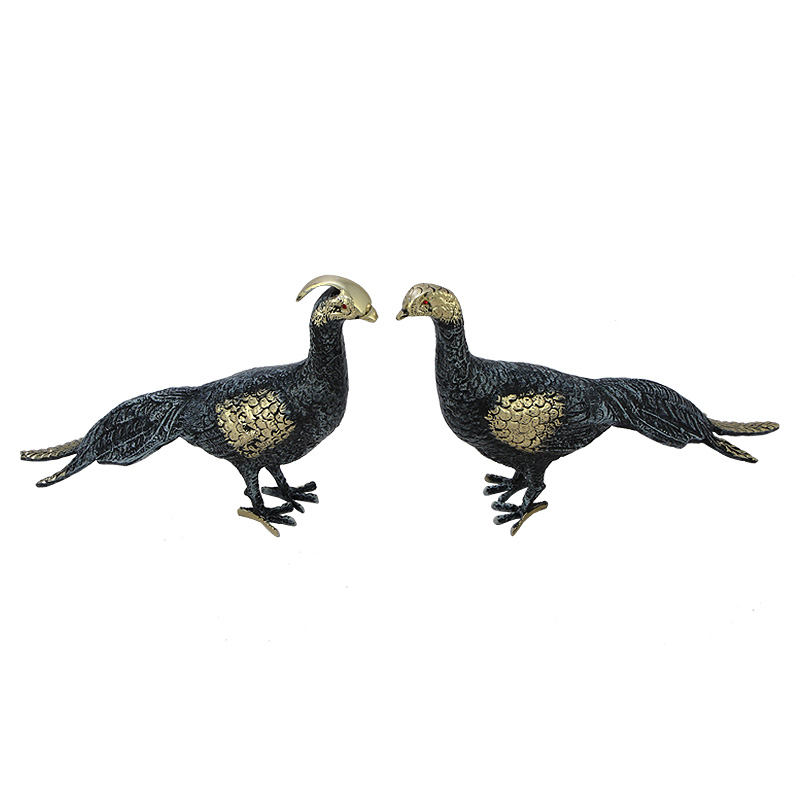 Статуэтка бронзовая пара Павлины синие Bronze Birds Бронза Синий Статуэтка бронзовая пара Павлины синие Bronze Birds Бронза Синий в Рязани | Loft Concept