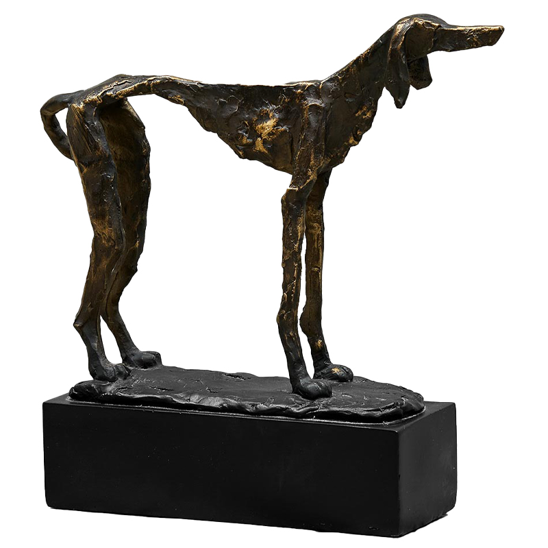 Статуэтка собака Giacometti Dog Statue Черный Золотой Статуэтка собака Giacometti Dog Statue Черный Золотой в Рязани | Loft Concept