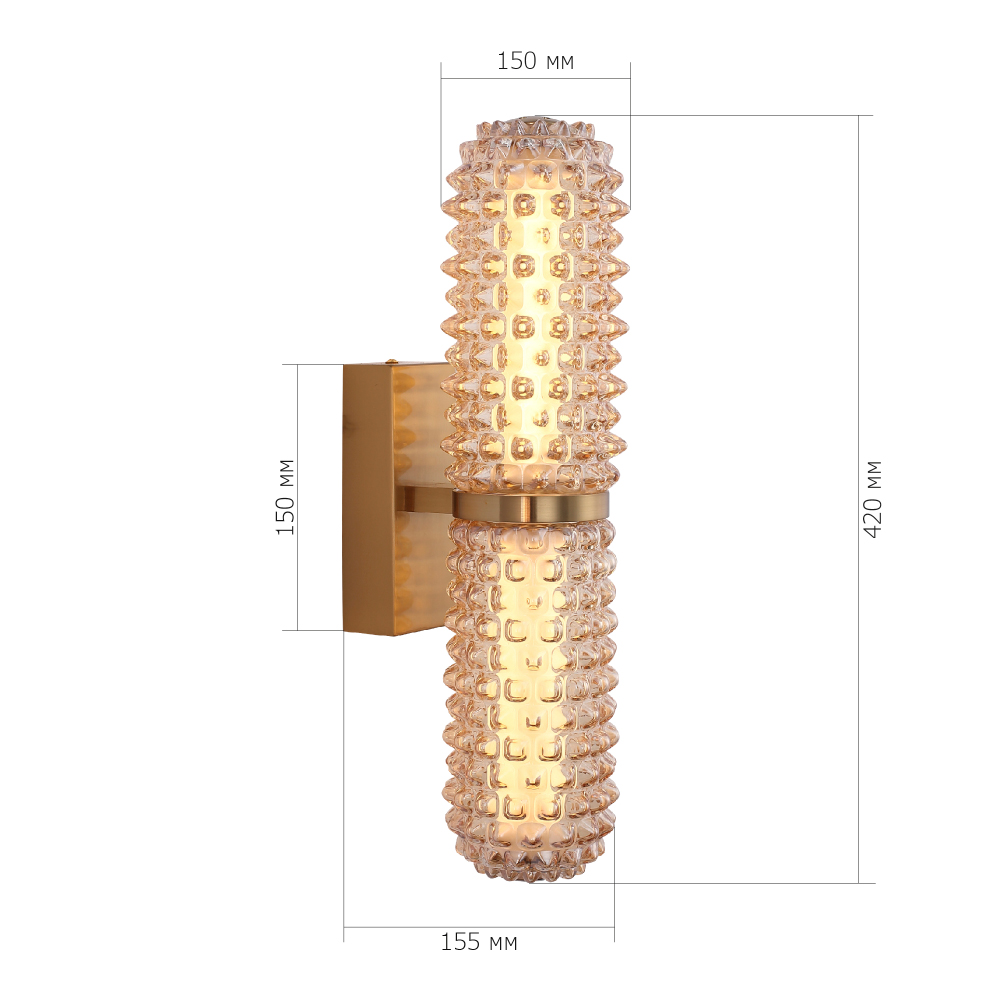Бра с факутрным стеклянным плафоном Шампань Sonora в Рязани