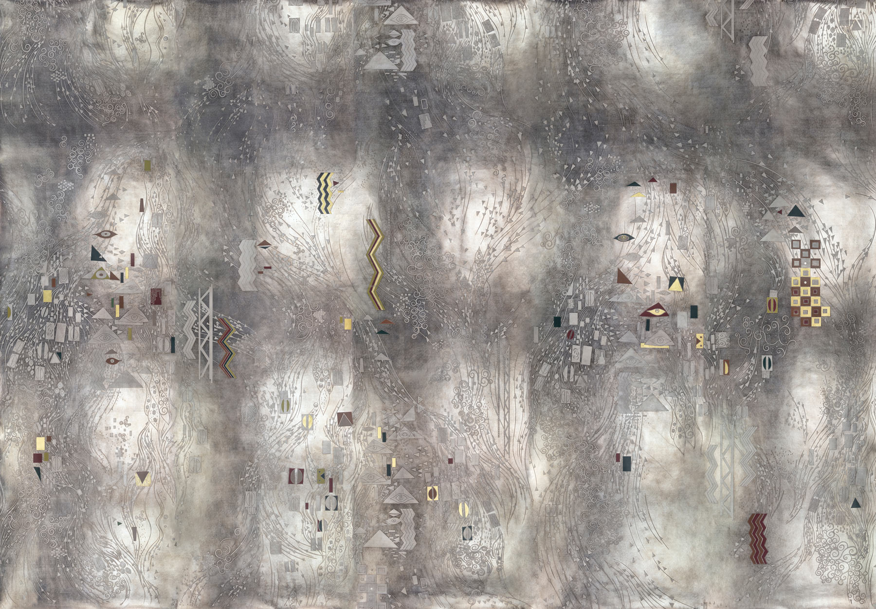Обои ручная роспись Klimt Polished Silver bas relief gilded paper Обои ручная роспись Klimt Polished Silver bas relief gilded paper - постер Loft-Concept в Рязани